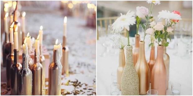 20 ideias de decoração com garrafas para casamentos