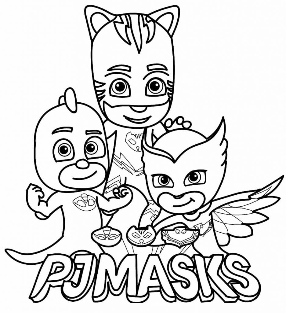 30+ Desenhos de PJ Masks para imprimir e colorir - Como fazer em casa
