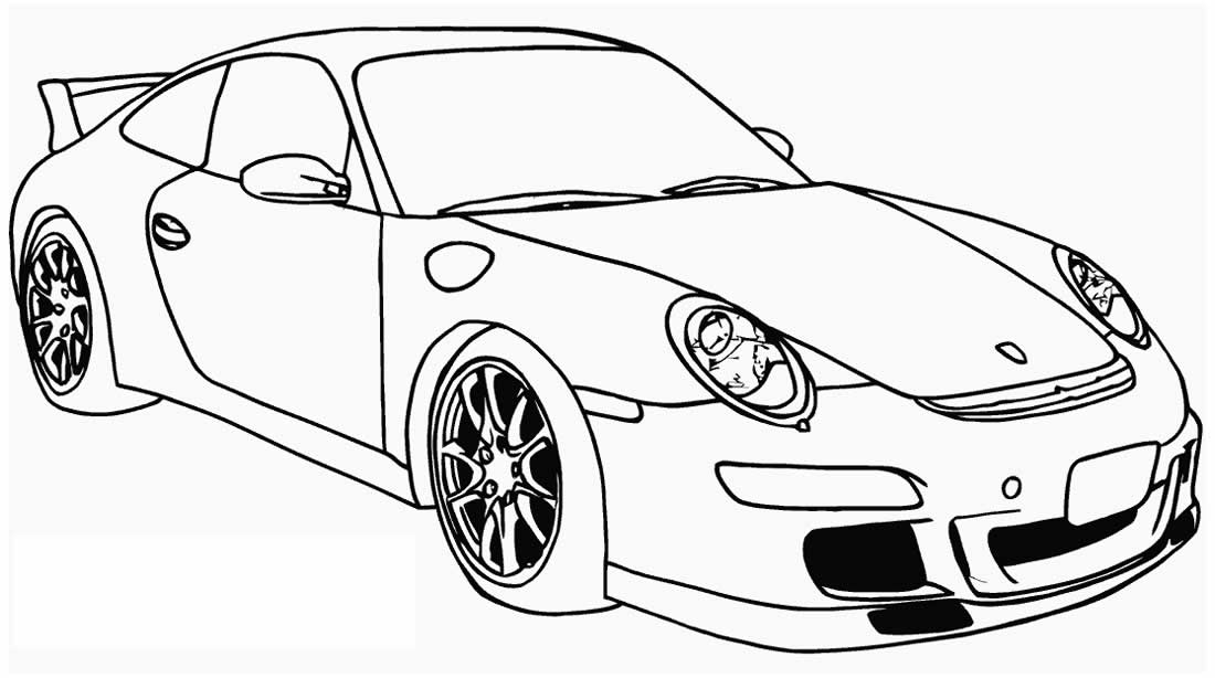 Desenho para pintar de carro de corrida