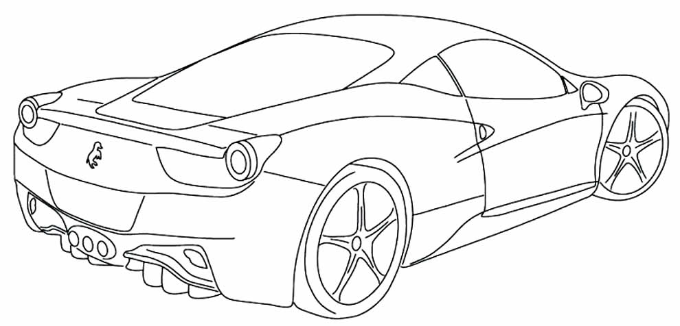 Desenho para imprimir de carro de corrida