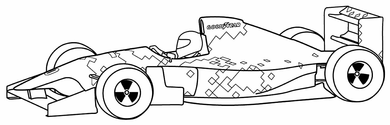 Desenho carro de Fórmula 1 para colorir