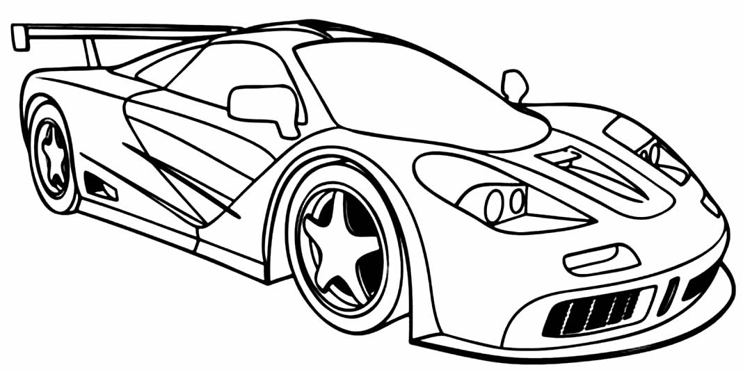 Desenho para colorir de carro de corrida