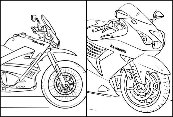 Desenhos de motos para colorir