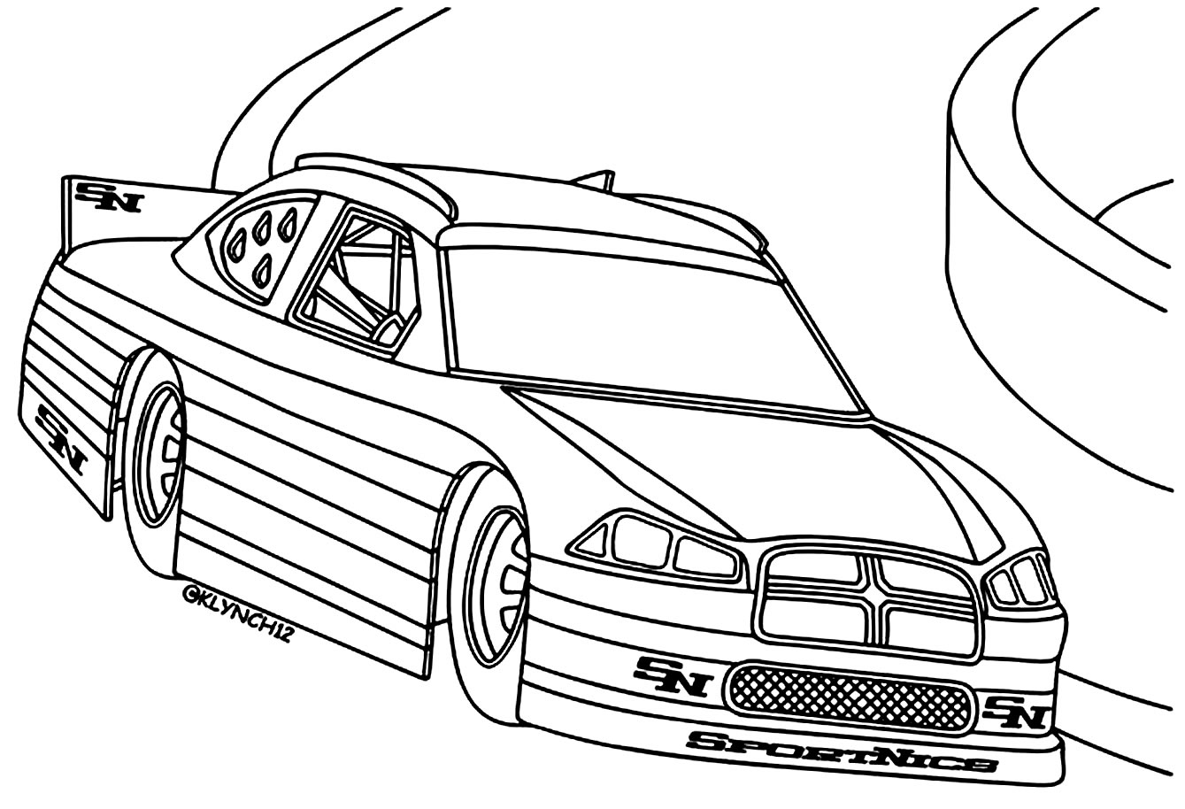 Desenho de Carro de corrida para colorir - Tudodesenhos