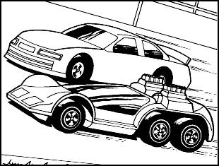 Desenho de Corridas de carros para colorir