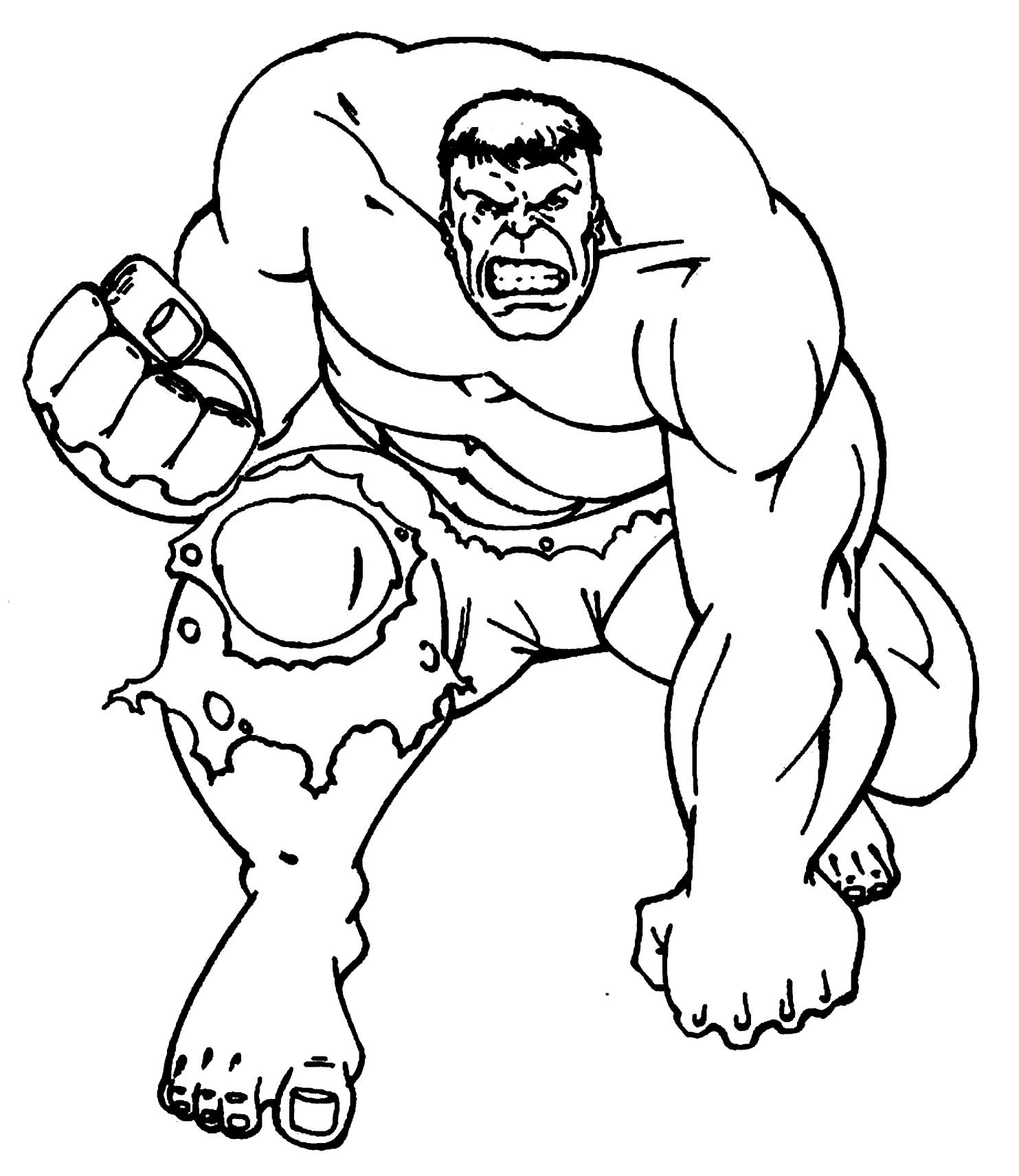 Desenho de Hulk para pintar