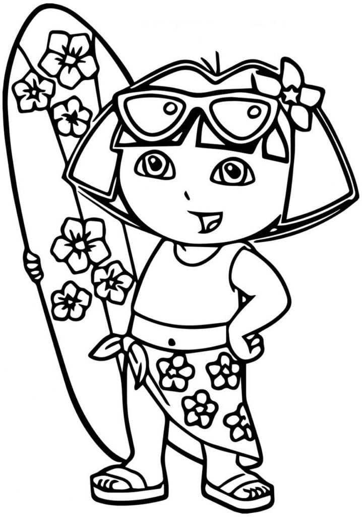 Desenho de Dora Aventureira para pintar Desenhos para pintar infantil