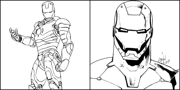 Desenhos de Homem de Ferro para pintar