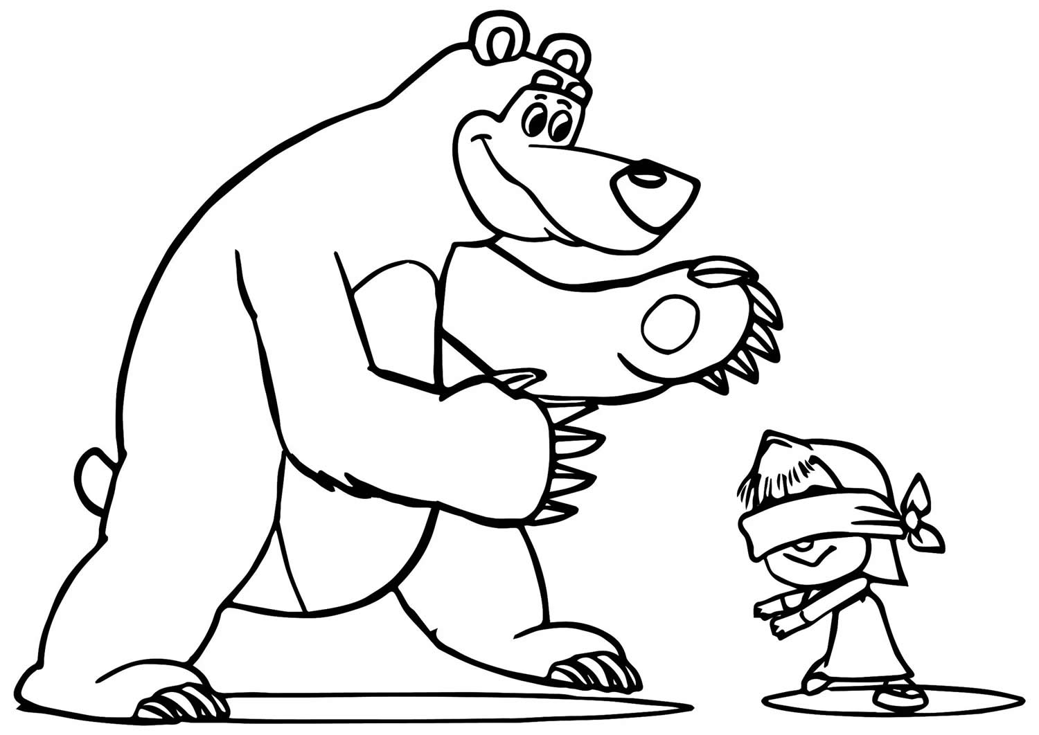 Desenho para colorir de Masha e o Urso