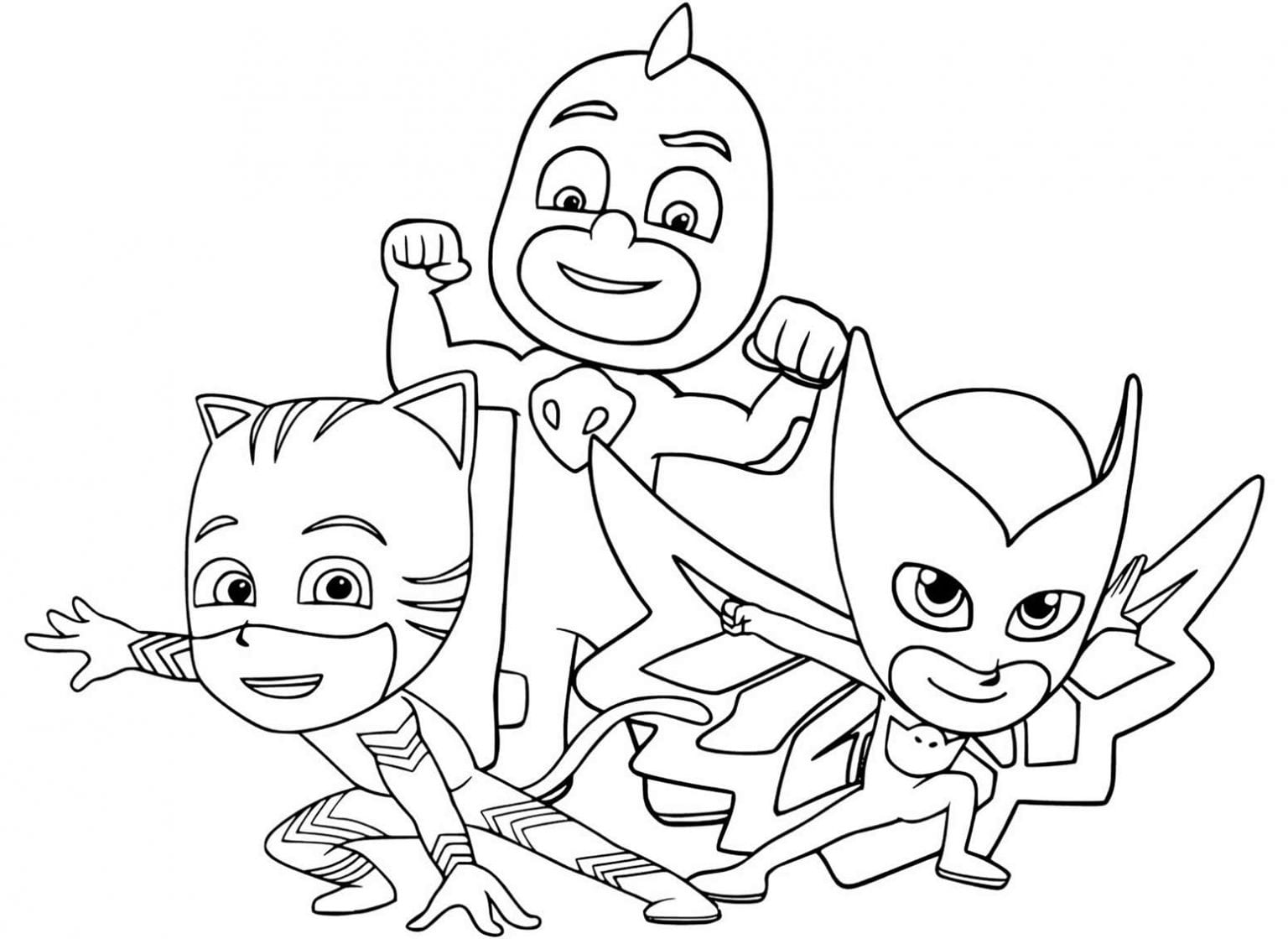 30+ Desenhos de PJ Masks para imprimir e colorir - Como fazer em casa