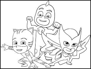 Desenhos de PJ Masks para imprimir e colorir