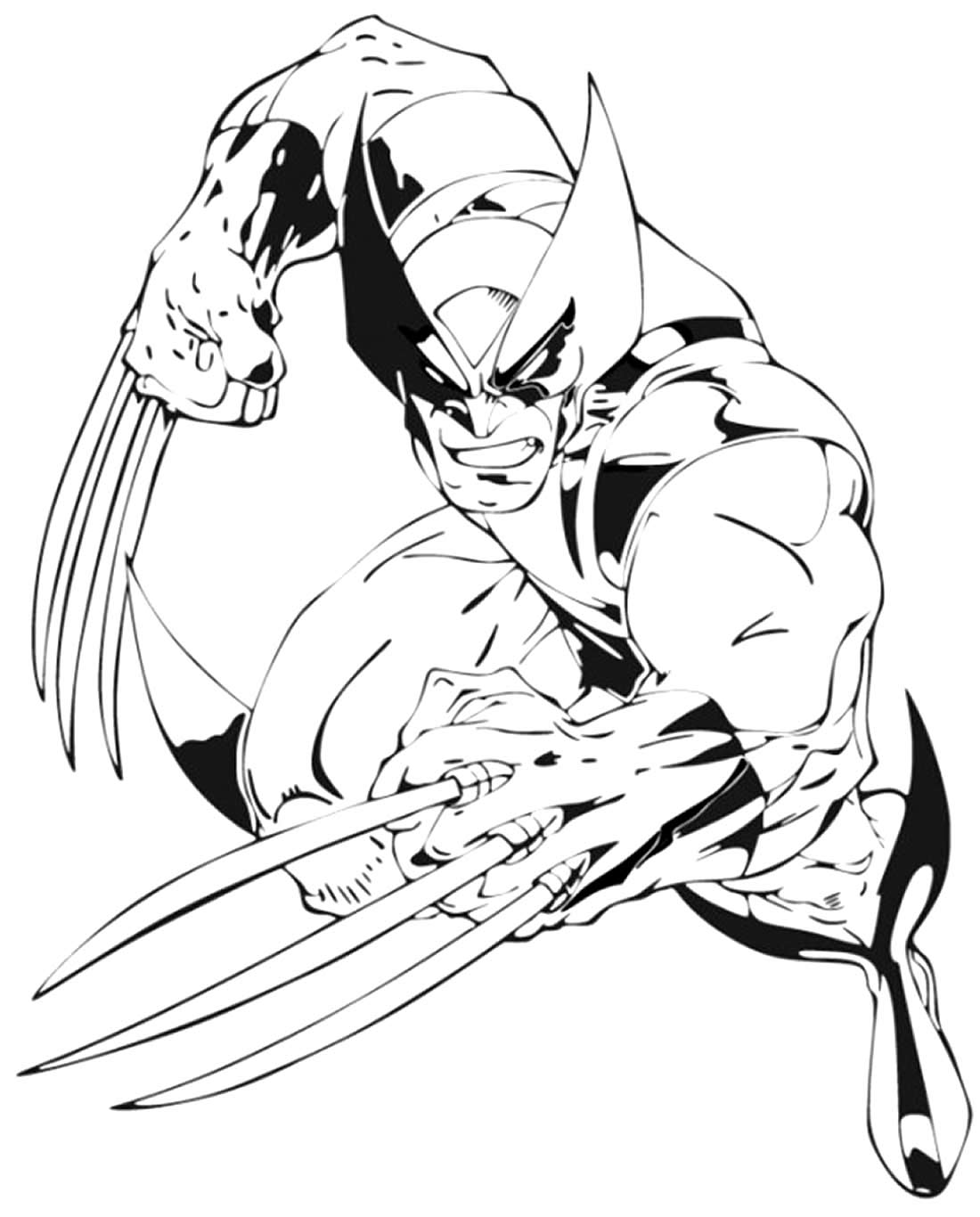 Molde de Wolverine para imprimir e colorir
