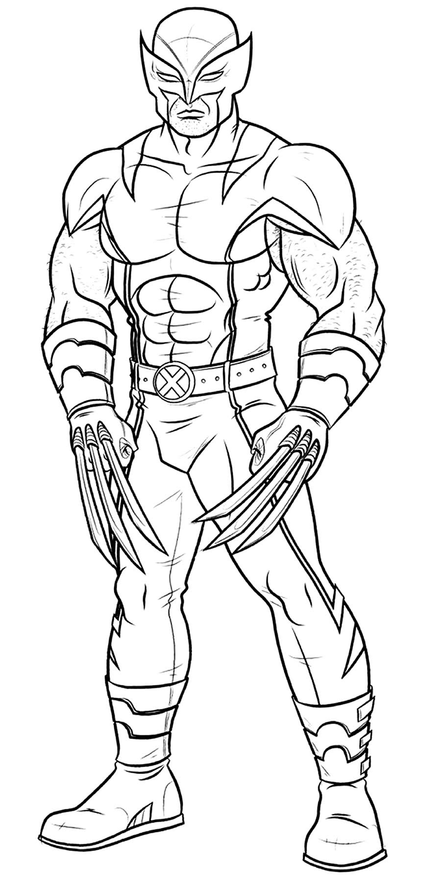 Desenho de Wolverine para imprimir e colorir