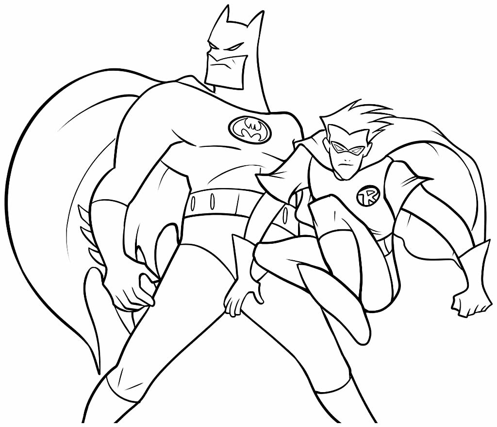 Desenho do Batman e Robin para pintar