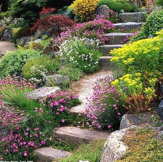 Escada com pedra para jardim