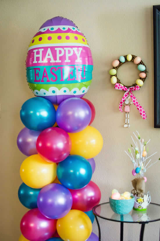 Decoração linda para a Páscoa com balões