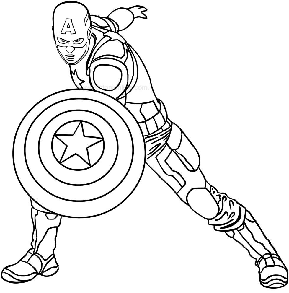 Imagem de Capitão América para colorir