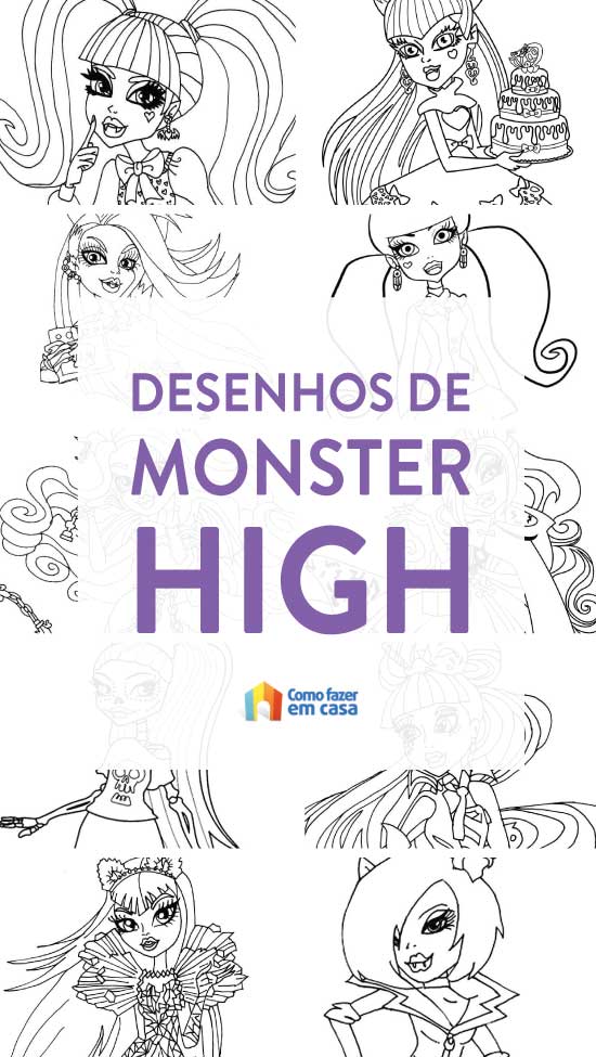 Desenhos para Colorir Monster High imprimir grupo - Brinquedos de Papel