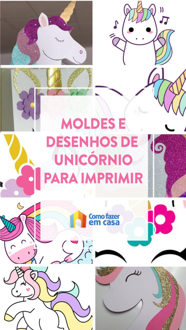 Molde de unicórnio para imprimir - Como fazer em casa