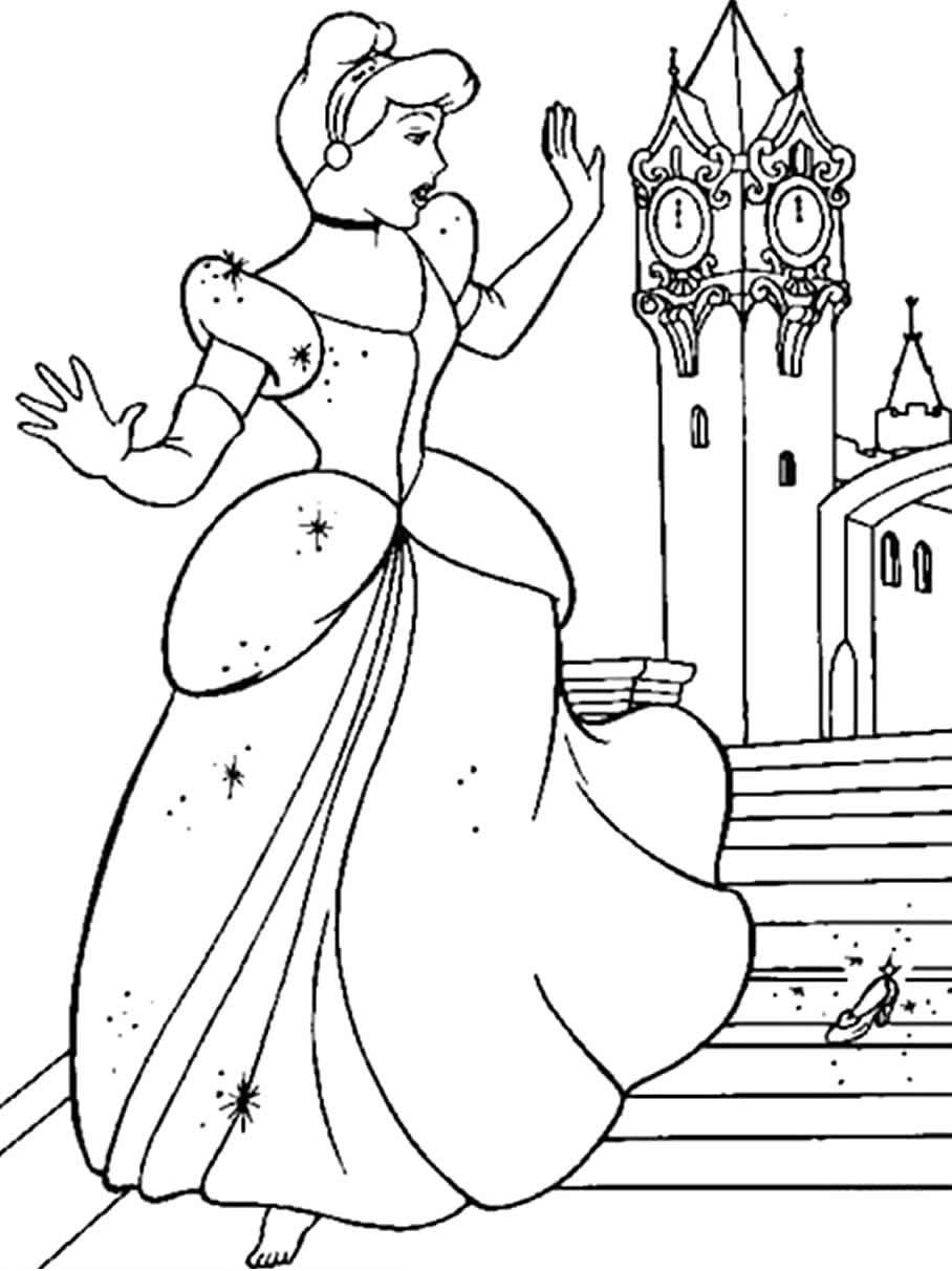 Desenho da Cinderela para colorir