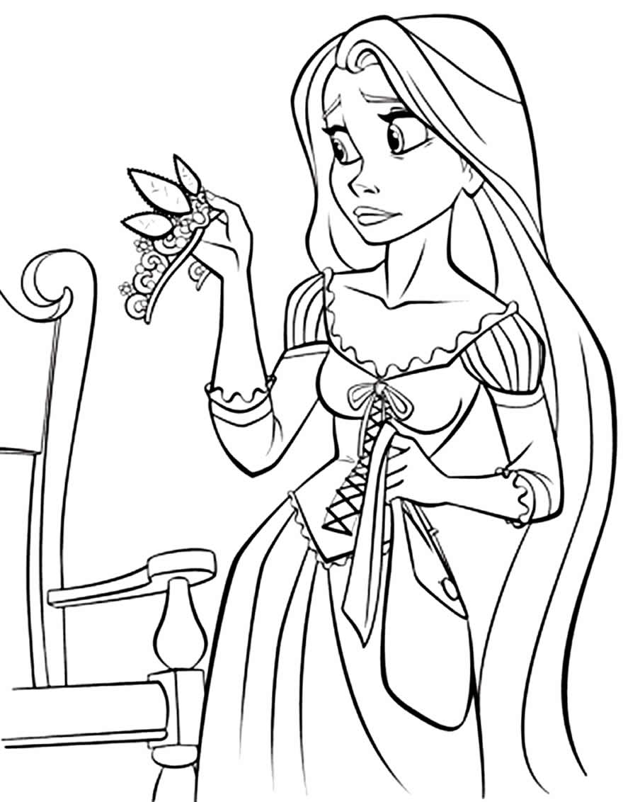 Desenho da Rapunzel para pintar