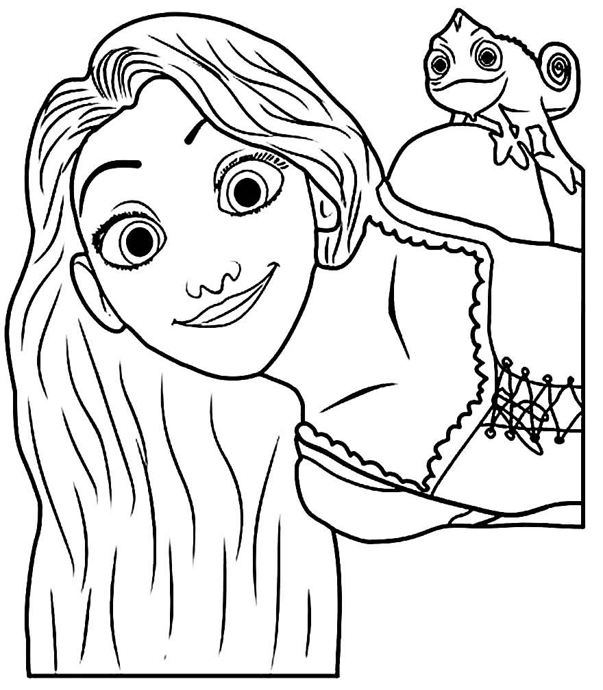 Imagem da Rapunzel para pintar