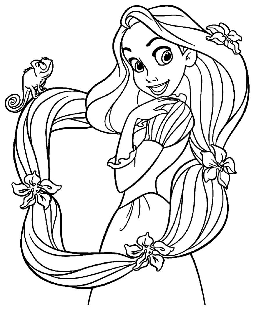 Imagem da Rapunzel para pintar
