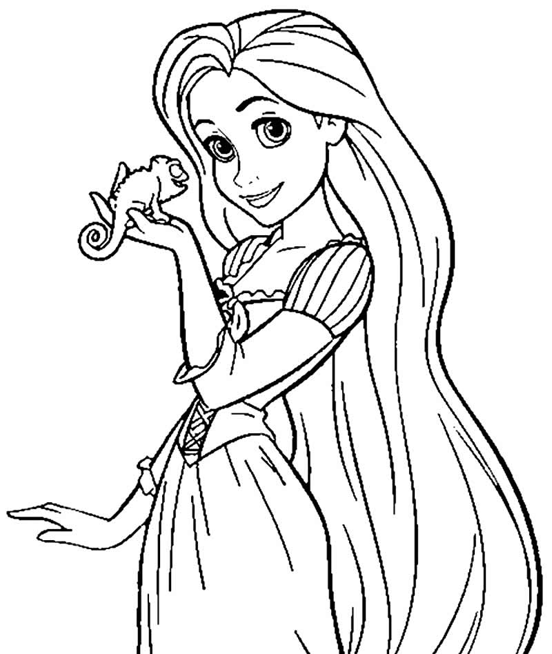 Desenho da Rapunzel para pintar