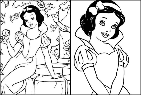 Desenhos da Branca de Neve para Imprimir e Colorir