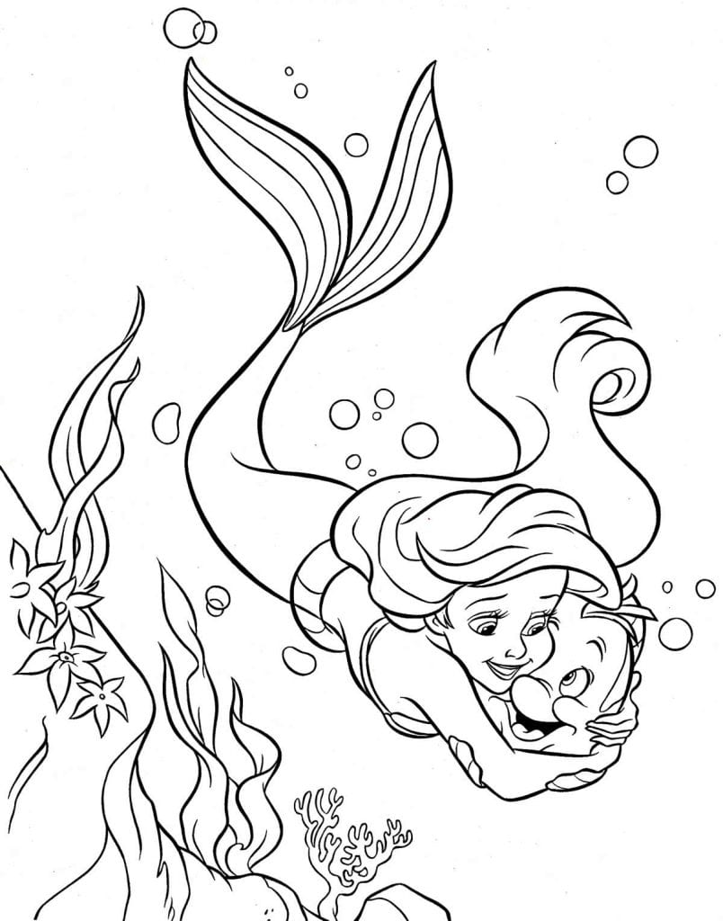 30+ Desenhos da Pequena Sereia para colorir - Como fazer em casa