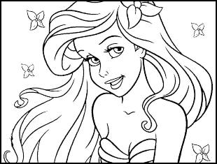 Desenhos da Pequena Sereia para colorir