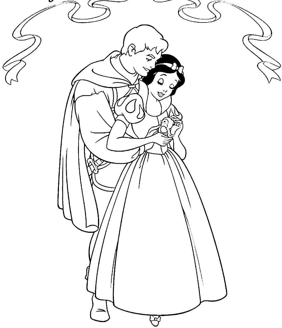 Desenho para colorir da Branca de Neve