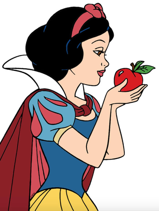 Desenho de Branca de Neve - Close up de Branca de Neve pintado e