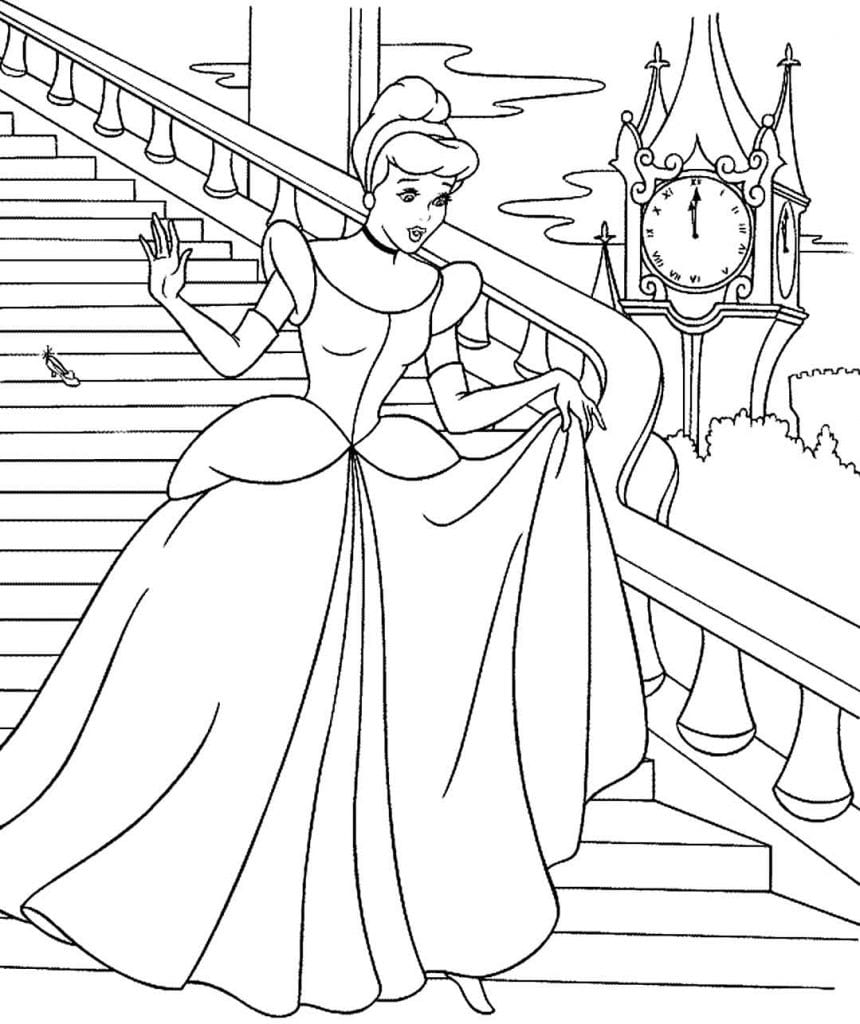 30+ Desenhos da Cinderela para colorir - Como fazer em casa