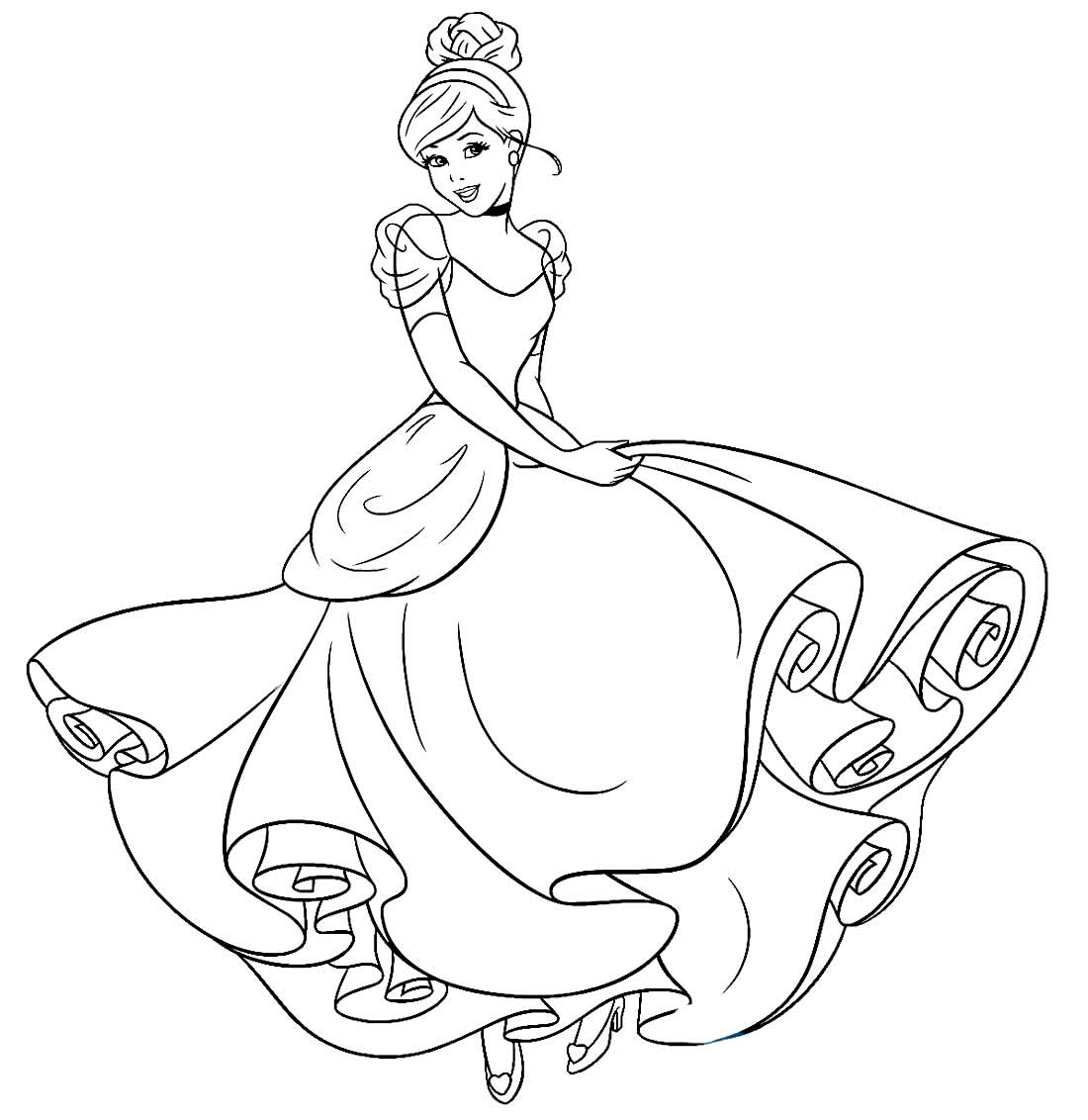 Desenho para pintar da Cinderela