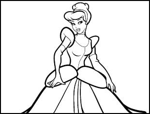 Desenhos da Cinderela para colorir