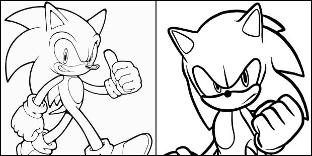 Desenhos de Sonic para colorir