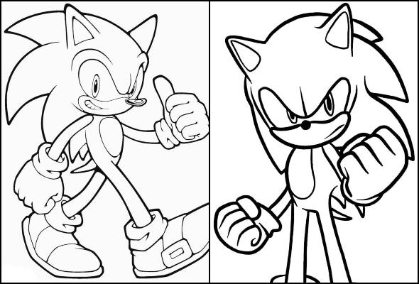 Desenhos de Sonic para colorir