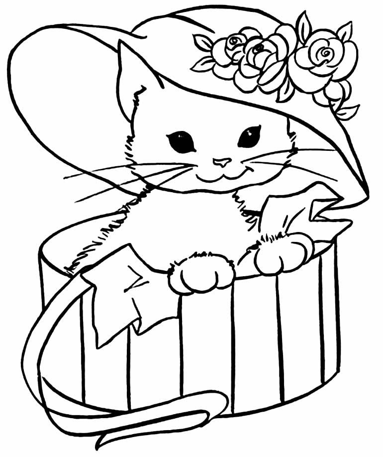 Desenho para colorir de gatinha