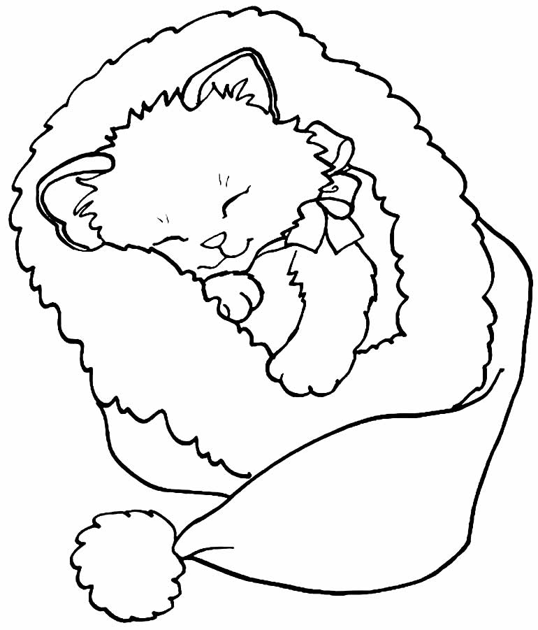 Desenho para pintar de gatinho