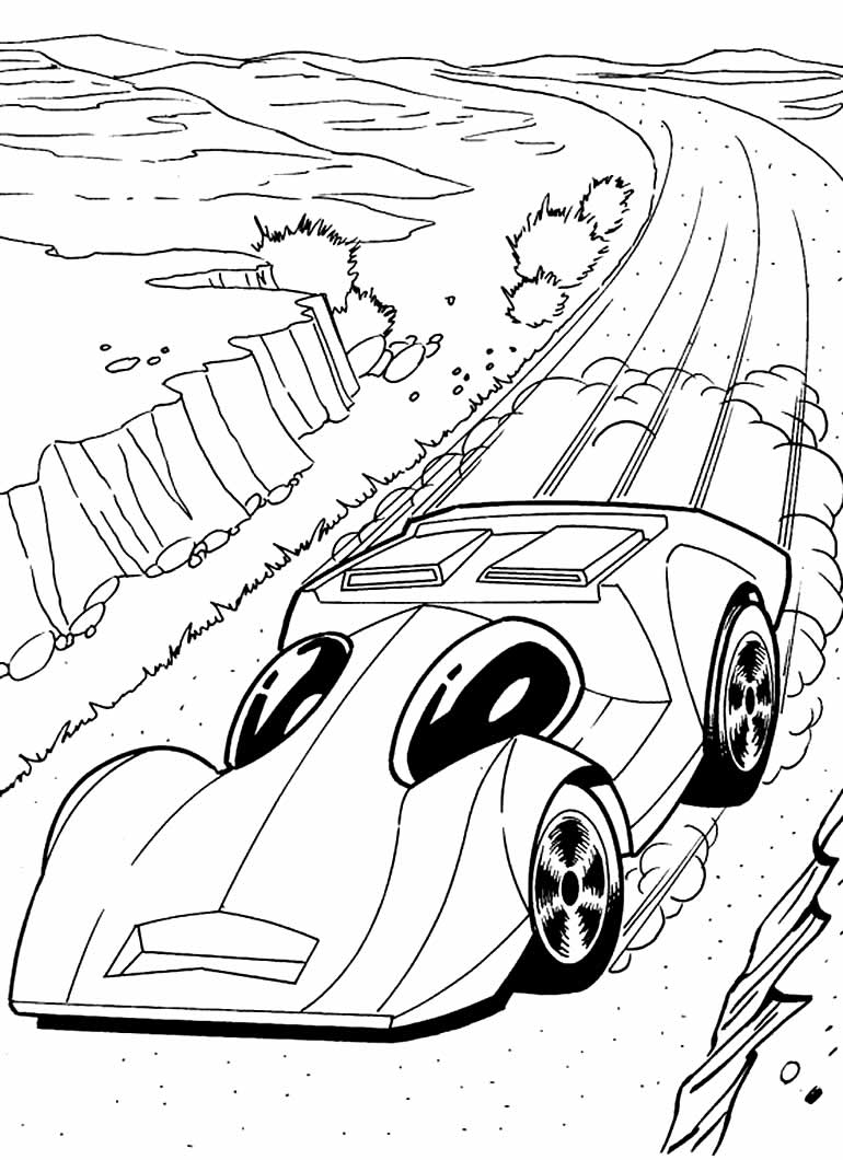 Desenho para colorir de carro Hot Wheels