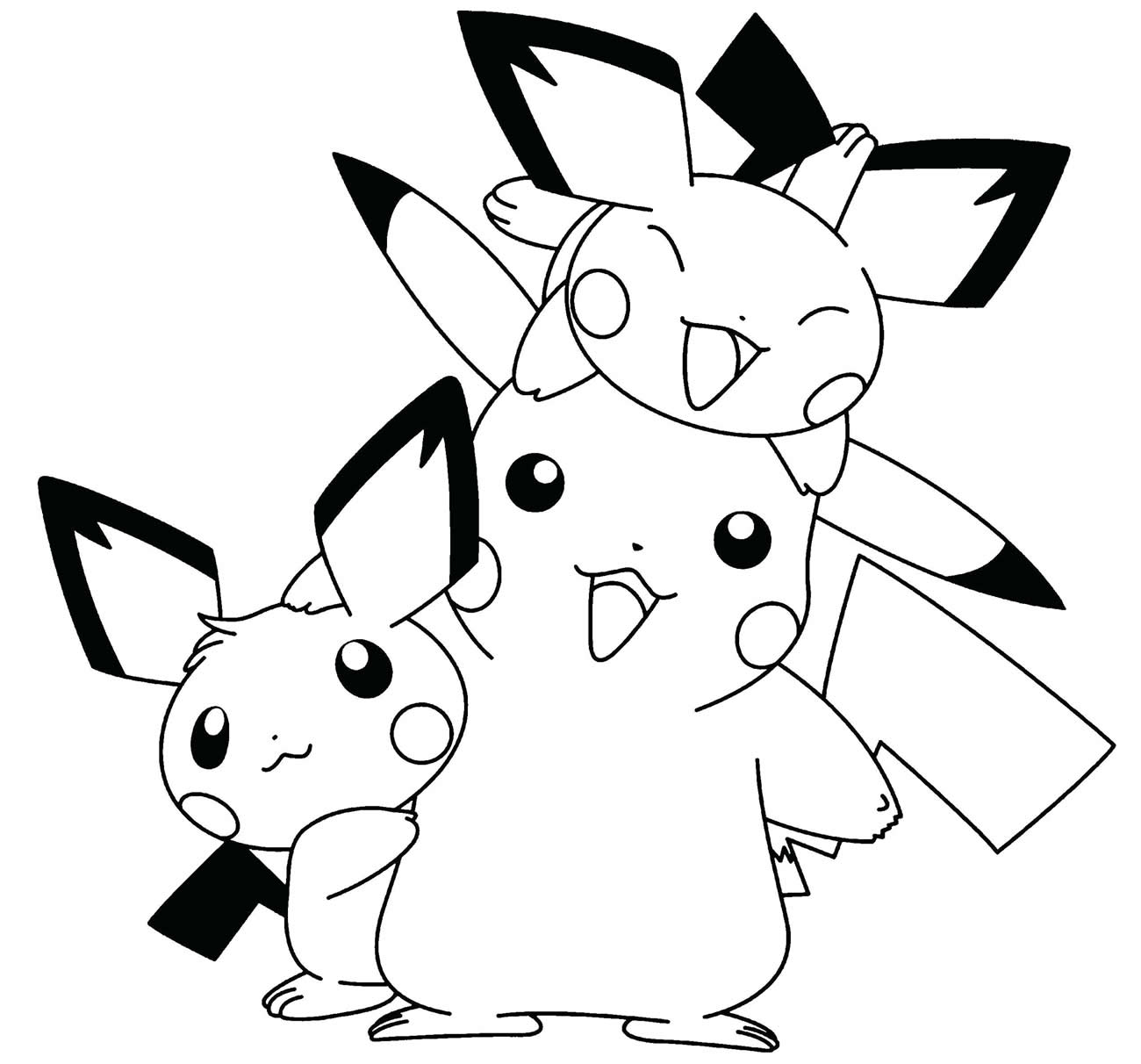 Desenho de Pikachu para colorir