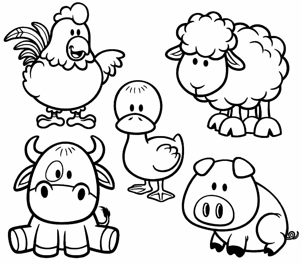 Desenho de animais da fazenda Desenhos para pintar infantil