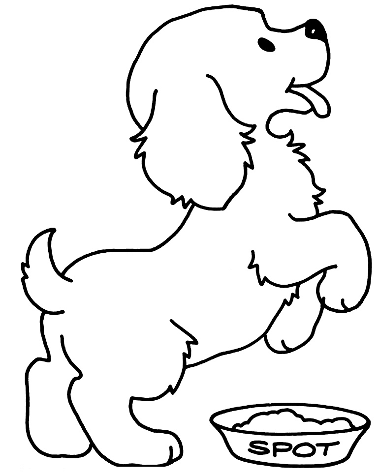 Desenho de cachorro para colorir, imprimir e moldes para pintar