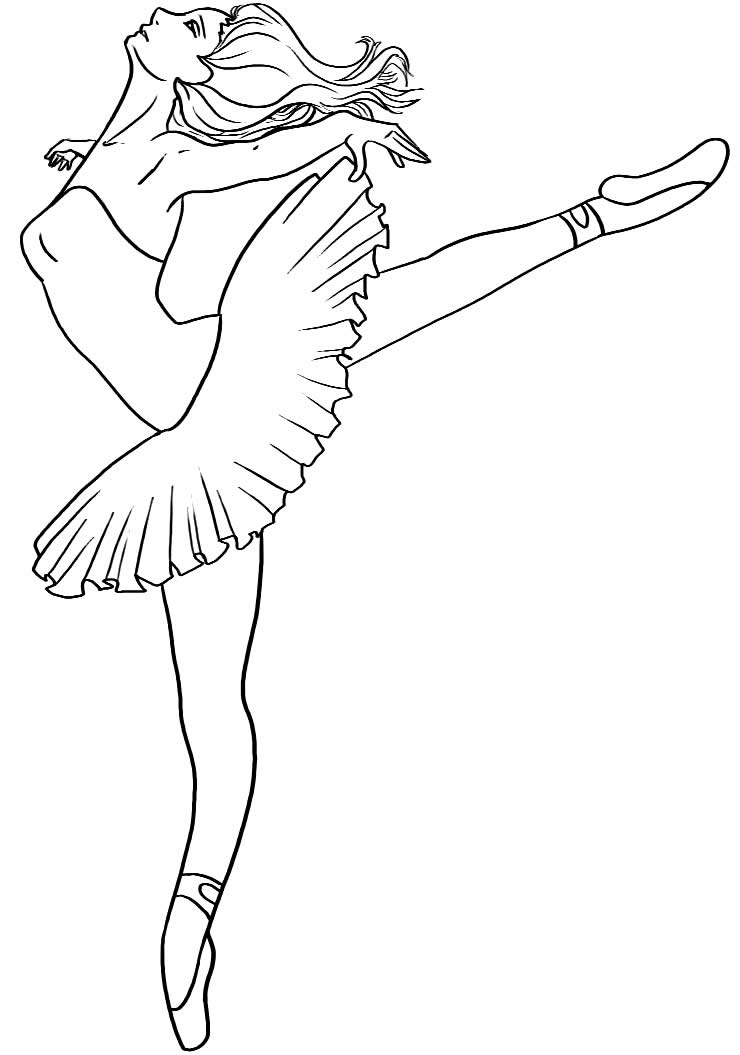 Desenho de bailarina para colorir