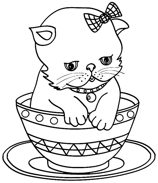 Imagem de gatinho para colorir