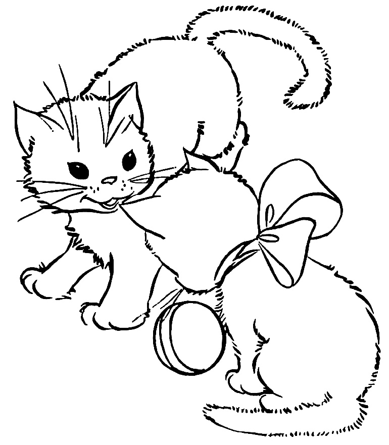 Desenho de gatinhos Desenhos para pintar infantil