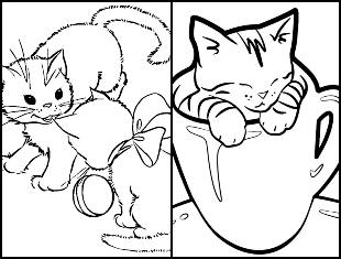 Desenhos de gatinhos para colorir