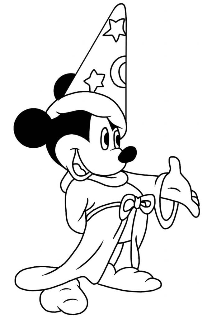 Desenho do Mickey mágico Desenhos para pintar infantil