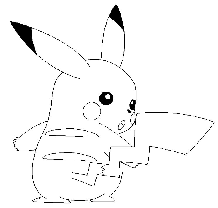 Desenho de Pikachu para pintar